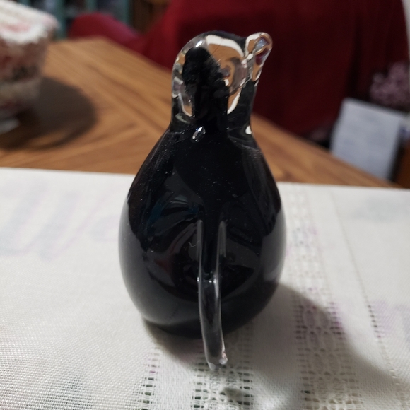 Hand Blown Glass Black Penguin with Clear Glass over it - Picture 6 of 8